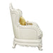 Adara - Chair With 2 Pillows - Pearl White Synthetic Leather & Antique White ACME