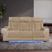 Electra - Power Reclining Sofa With Power Headrests, Drop Down Table, Reading Light, Massage, LED Lighting And USB Control Matrix Furniture Group
