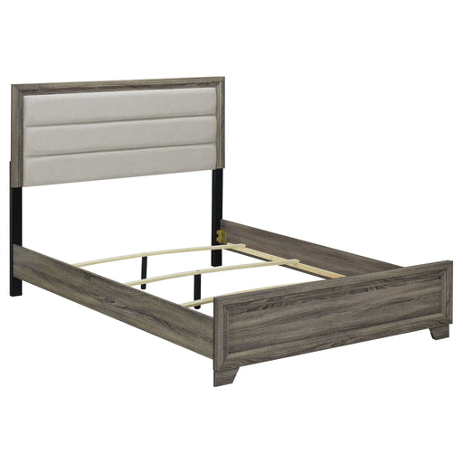 Funston - 4 Piece Queen Bedroom Set With Upholstered Headboard - Oak Furniture Max