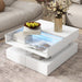Lift Top Coffee Table With 2 Drawers, Hidden Space And LED Lights For Living Room Hearth and Haven