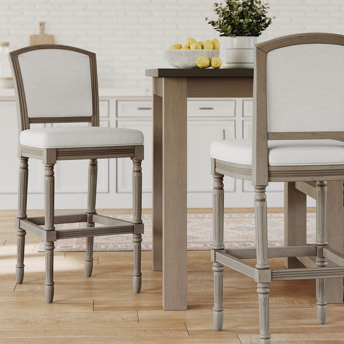 Stool With Upholstered Seat And Back Home Essentials