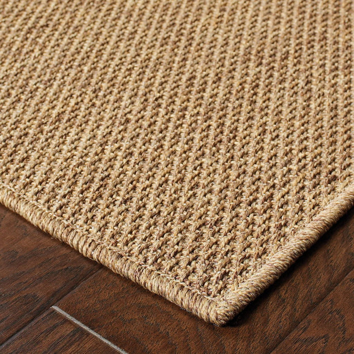 2' X 4' Stain Resistant Area Rug Outdoor & Indoor - Tan