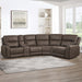 Gaia - 5 Piece P2 Power Sectional - Sable New Classic
