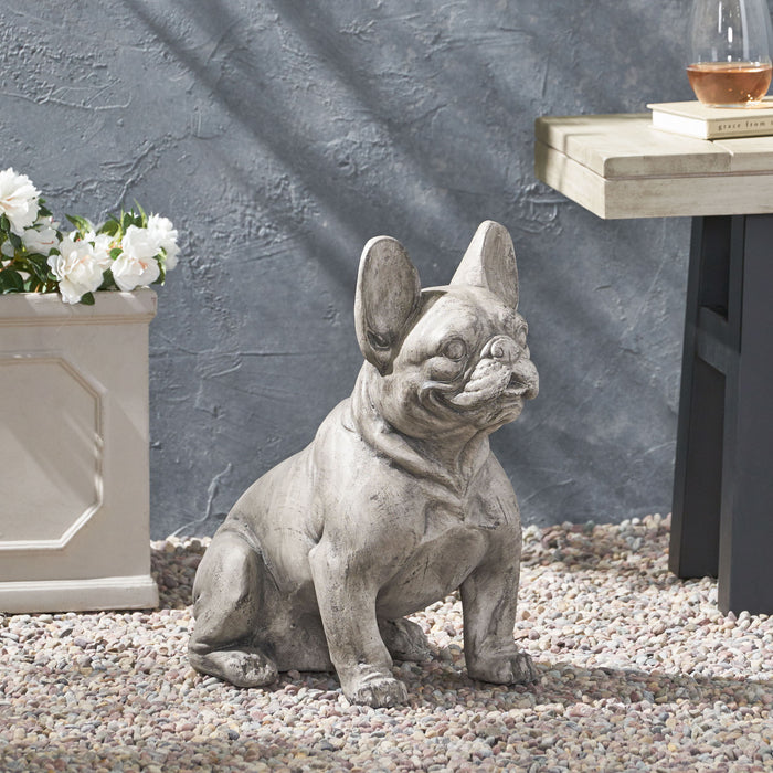 Dog Garden Sculpture - Gray