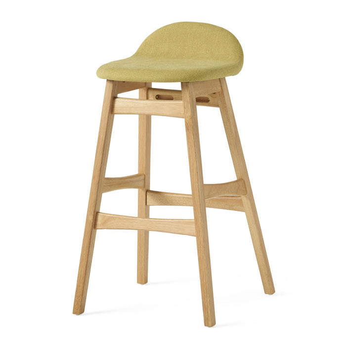 Contemporary Bar Stool With Stylish Seat And Small Backrest Noble House