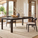 Rectangular Dining Table With Parquet Top, Rounded Corners Hearth and Haven
