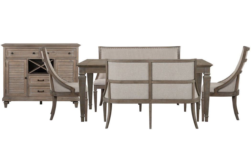 Lancaster - 6 Piece Extendable Rectangular Dining Table Set Magnussen Furniture
