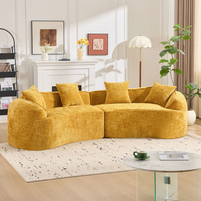Curved Compressed Sofa, Nordic-Style Design For Living Room Home Essentials