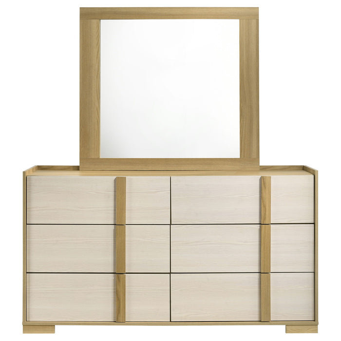 Lincoln - 6 Drawer Dresser With Mirror - Natural Furniture Max