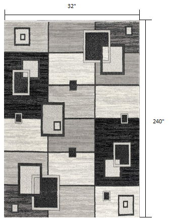 20' Abstract Dhurrie Runner Rug - Gray