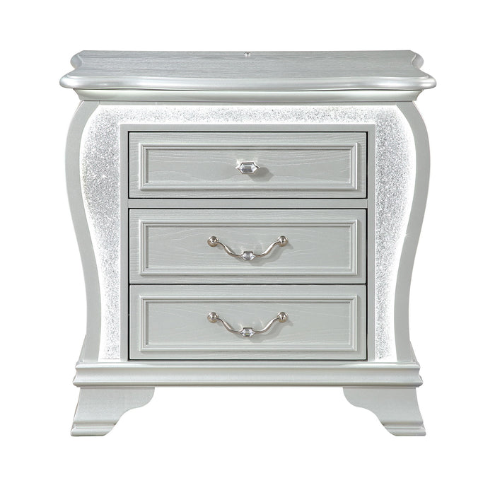 Aurelia - Nightstand With LED - Silver Global Furniture USA