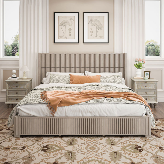 Platform Bed Frame With Headboard, Floor Standing Design Home Essentials