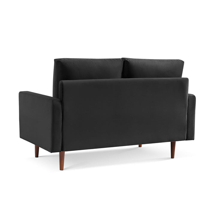 Loveseat Velvet - Black / Dark Brown