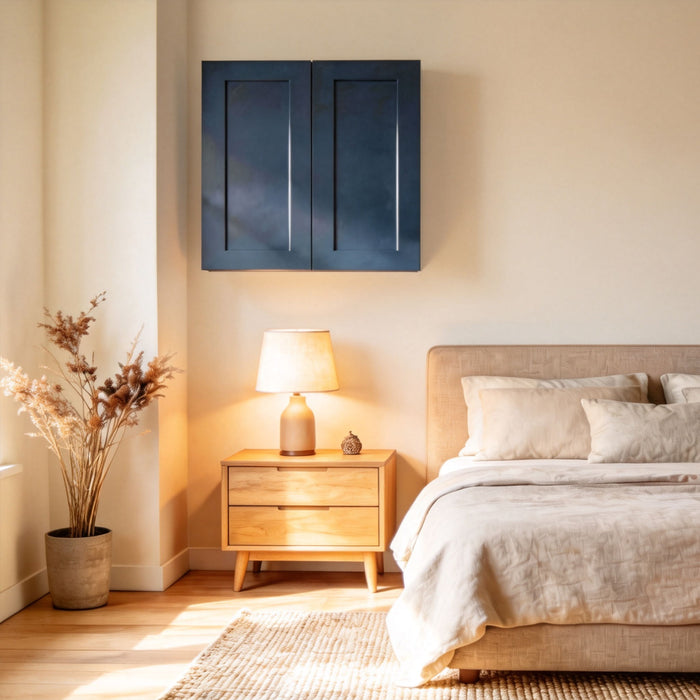Shaker Wall Cabinet With Soft Close Hinges, Adjustable Shelves, Double Door Home Essentials