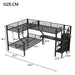 Twin Over Full L Shaped Bunk & Loft Bed With Built-In Wardrobe, Desk, And USB Ports - Black Dreamland