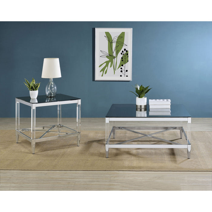 Wallingsford - 2 Piece Square Coffee And End Table Set - Chrome Furniture Max