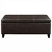 Rectangle Storage Ottoman Bench For Living Room - Brown Home Essentials