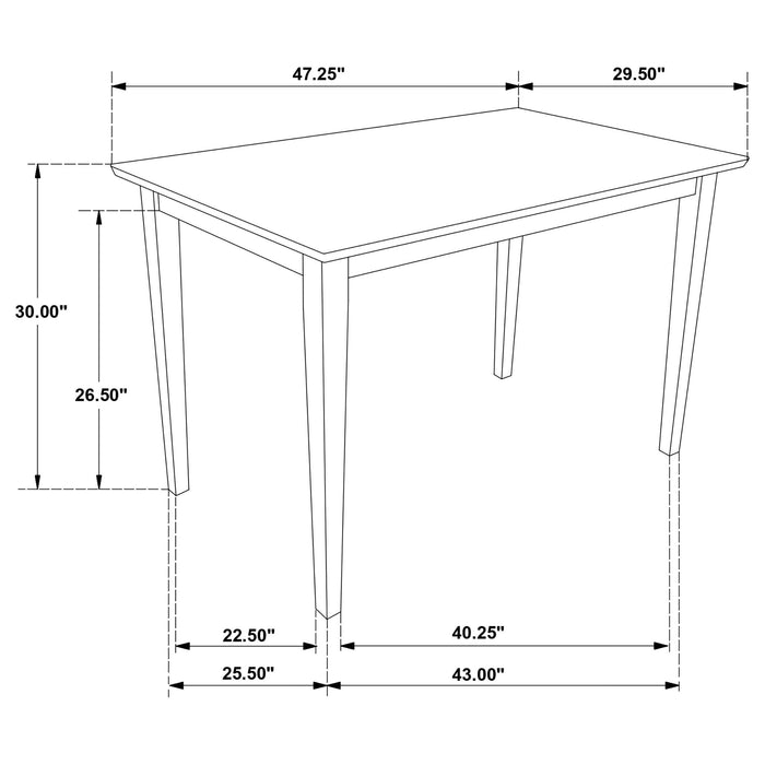Stan - 5 Piece Dining Set With Rectangular Table And Slat Back Chairs - Cappuccino Furniture Max