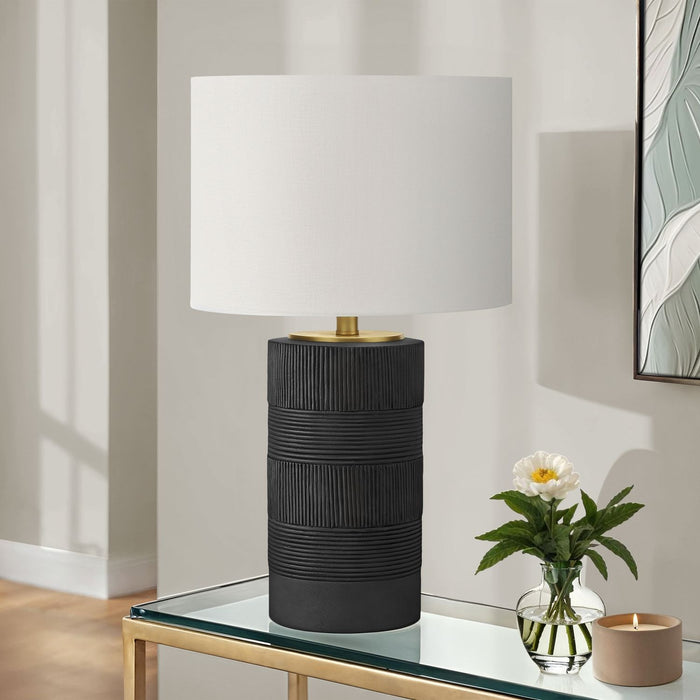 Table Lamp, Lighting, Resin, Contemporary - Black / Cream 8th Street