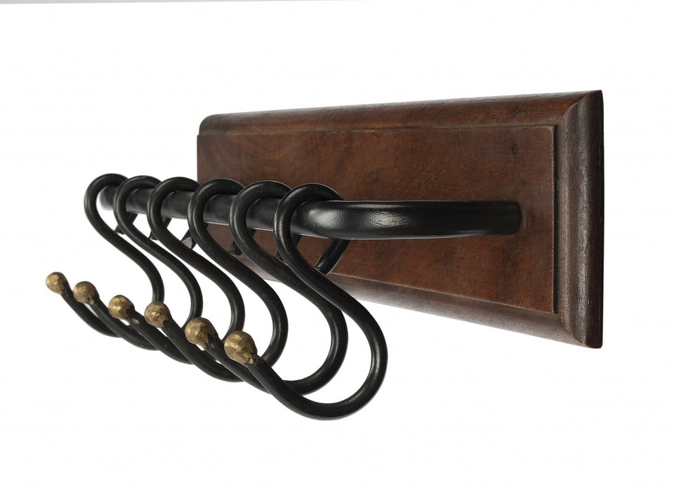 Iron & Wood Wall Rack - Glendo