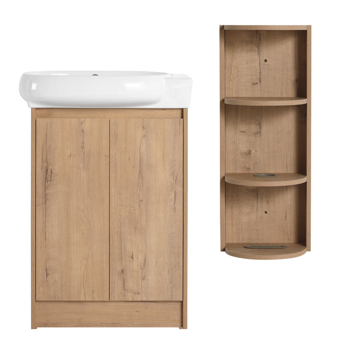 Freestanding Bathroom Vanity With Sink And Storage Rack, Soft Close Doors Base With Basin Home Essentials