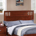 Simple Frame With Headboard And Vertical Carved Design Home Essentials