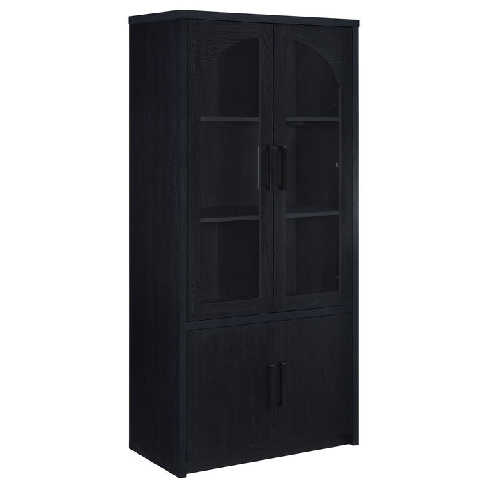 Shayne - 4 Door Display Cabinet With LED Lighting - Black Furniture Max