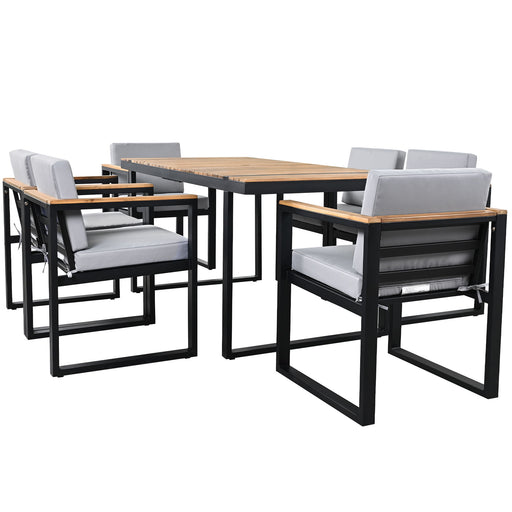 7 Pieces Outdoor Dining Set Patio Dining Table And Chair Set With And Removable Cushions For Patio Hearth and Haven