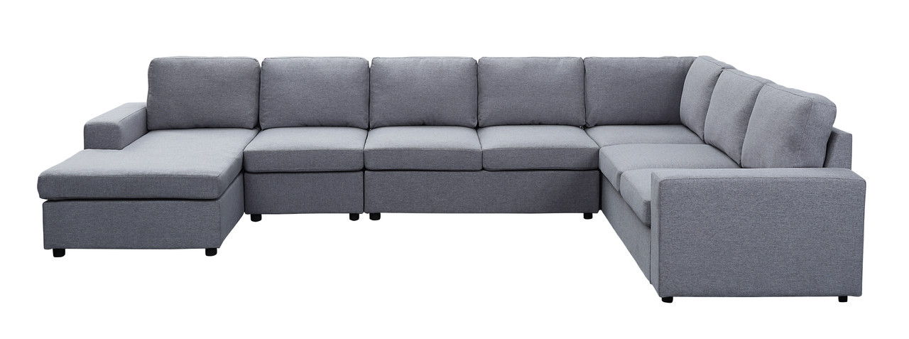 Tifton - Linen 7 Seat Reversible Modular Sectional Sofa Chaise