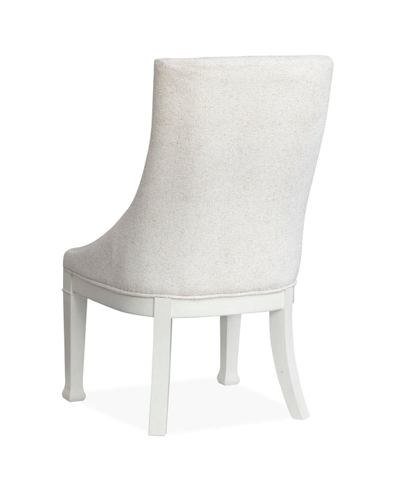 Kingston - Upholstered Host Chair (Set of 2) - Whisper White And Cerused Nutmeg Magnussen Furniture