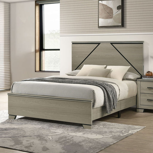 Joanna - Queen Bed With LED - Weathered Gray ACME