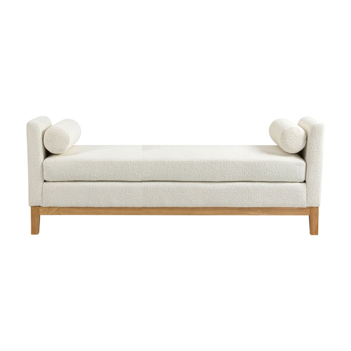 Upholstered End Of Bed Bench With Arms & 2 Bolsters For Bedroom Home Essentials