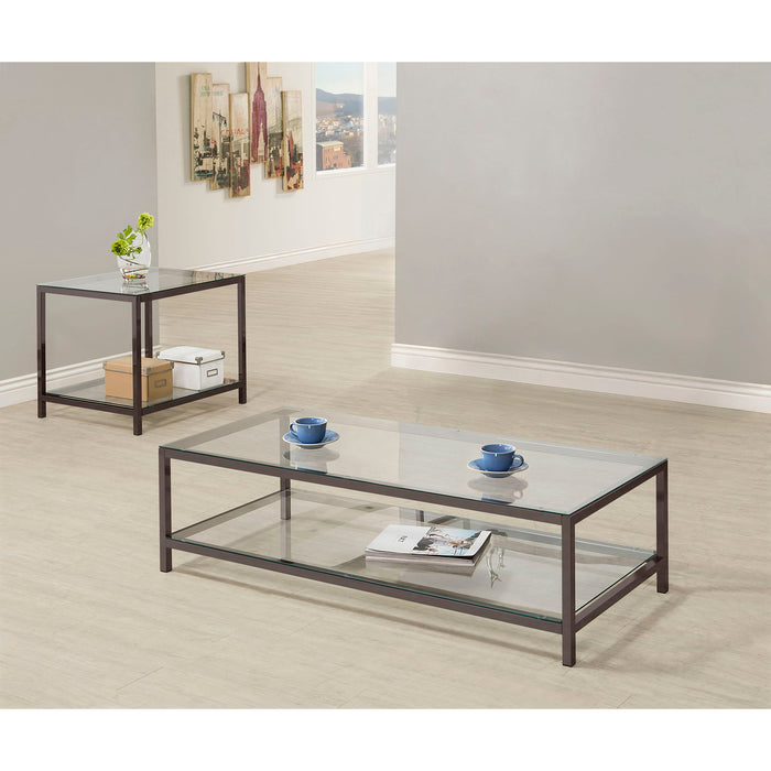 Natasha - 2 Piece Coffee Table Set - Nickel Furniture Max