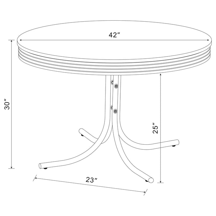Retro Round Dining Table - White Furniture Max