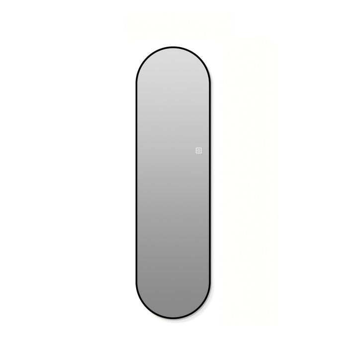Capsule Shaped Dimmable LED Full Length Wall Mirror With Frame - Silver Daily Nest