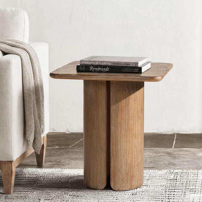 Sonoma - Square Pedestal Side Table - Antique Brown Jennifer Taylor Home