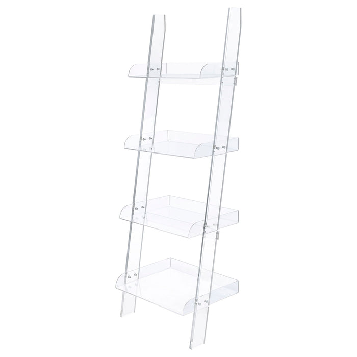 Cimarron - Ladder Bookcase With 4 Shelves - Clear Furniture Max