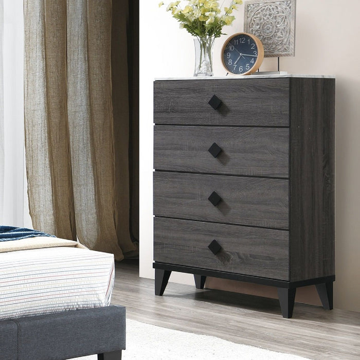 Bedroom Chest Of Drawers With 4 Drawer Storage - Gray / Gray Home Essentials