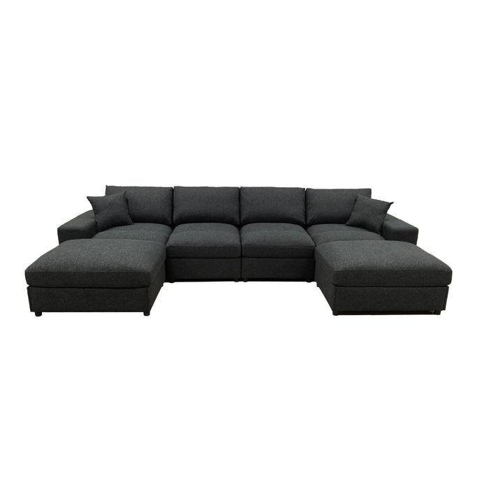 Sectional Sofa With 2 Ottomans And Toss Pillows Home Essentials