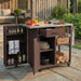 Outdoor Kitchen Island Prep Station With Lockable Wheels, Ample Storage, Towel & Spice Racks Hearth and Haven
