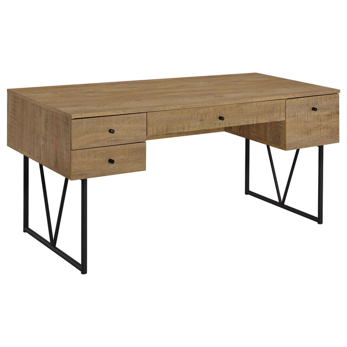 Vellun - 4 Drawer Writing Desk - Mango Color Furniture Max