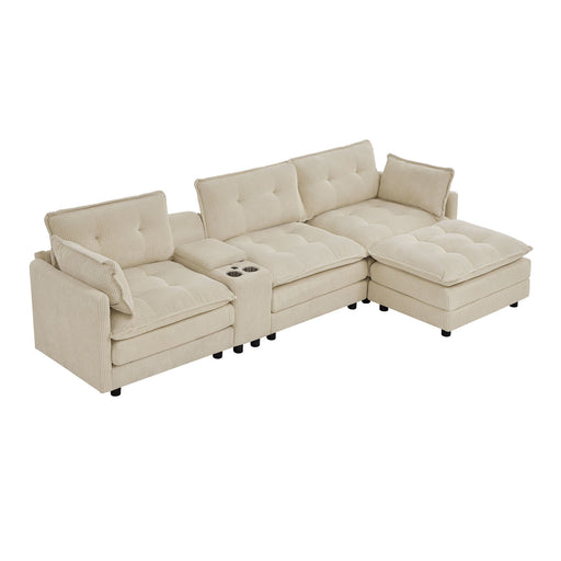Oversized Modular Sectional Sofa With Multi Functional Console Home Essentials