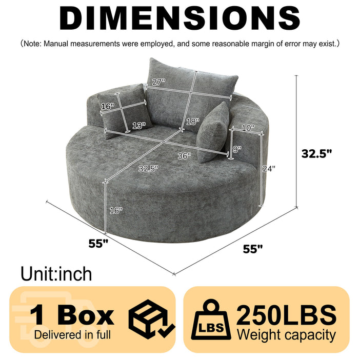 Single Sofa, Sleeper Chair For Living Room - Gray Home Essentials