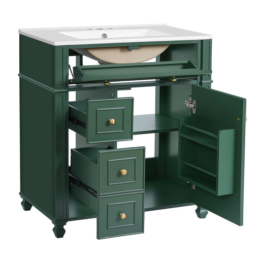 Bathroom Vanity Cabinet With Sink, Soft Close Doors With Door Organizer Hearth and Haven