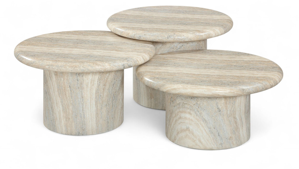 Emara - 3 Piece Concrete And Fiberglass Indoor / Outdoor Coffee Table Meridian Furniture