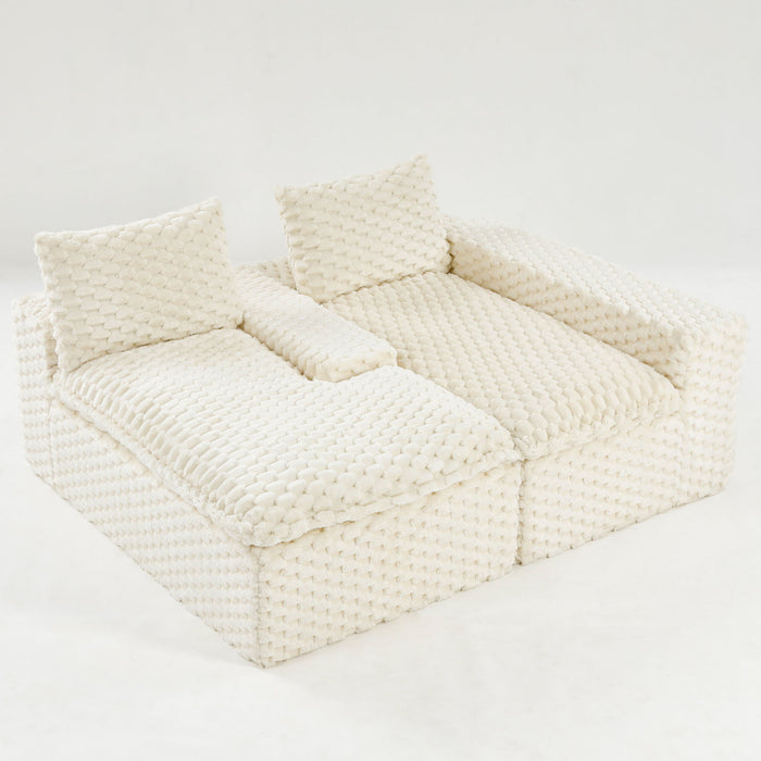 Modular Sofa, Convertible Twin Seat With Chaise Lounge Home Essentials