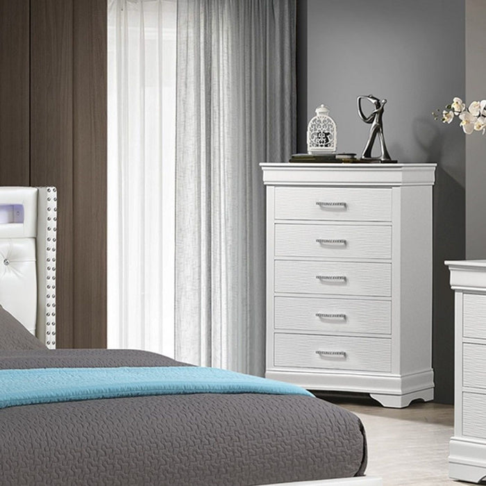 Chest, 5 Drawer Storage Furniture - White Home Essentials