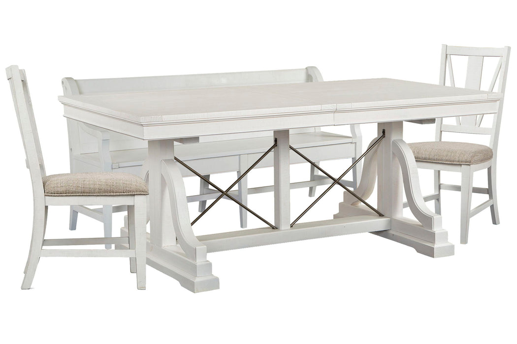 Heron Cove - Extendable Trestle Dining Table Set Magnussen Furniture