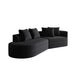 Upholstered Oversized Sectional Sofa, 4 Seater Extra Deep & Wide Seat Curved Cloud Couch With 4 Throw Pillows, Free Combination Living Room - Black Home Essentials