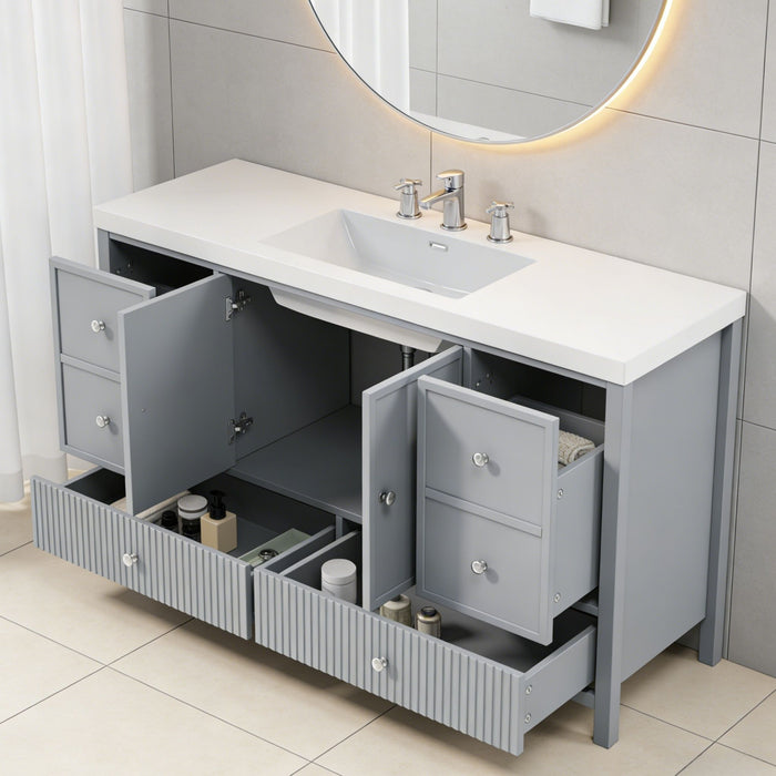 Bathroom Vanity With Separate Sink, Soft Close Doors And 4 Drawers Noble House